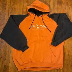 Texas Longhorns Burnt Orange Black Hoodie Sweatshirt Size XL